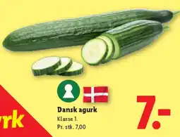 Lidl Dansk agurk tilbud
