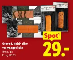 Lidl Gravad, kold- eller varmrøget laks tilbud