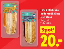 Lidl Bolle med kylling eller steak tilbud