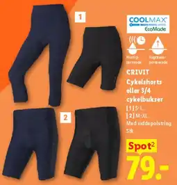 Lidl CRIVIT Cykelshorts / 3/4 cykelbukser tilbud