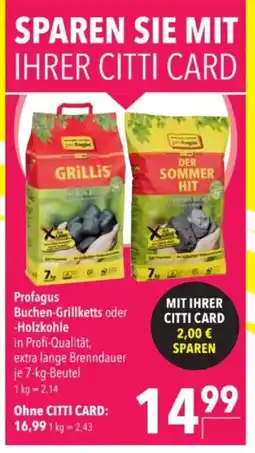 Citti Profagus Buchen-Grillketts oder -Holzkohle tilbud