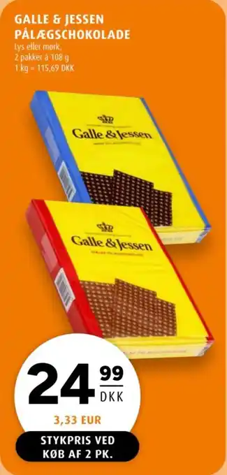 Scandinavian Park Galle & jessen pålægschokolade tilbud