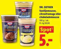 Lidl DR. OETKER Vaniljemousse, citronfromage eller chokolademousse tilbud