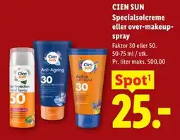 Lidl CIEN SUN Specialsolcreme eller over-makeupspray tilbud