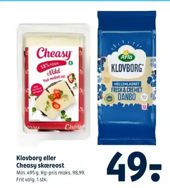 Coop 365 Klovborg eller Cheasy skæreost tilbud