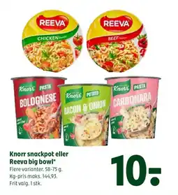 Coop 365 Knorr snackpot eller Reeva big bowl tilbud