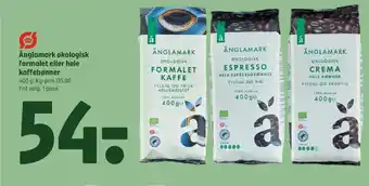 Coop 365 Änglamark økologisk formalet eller hele kaffebønner tilbud