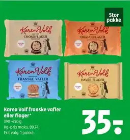 Coop 365 Karen Volf franske vafler eller flager tilbud