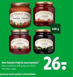 Coop 365 Den Gamle Fabrik marmelade tilbud