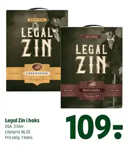 Coop 365 Legal Zin i boks tilbud