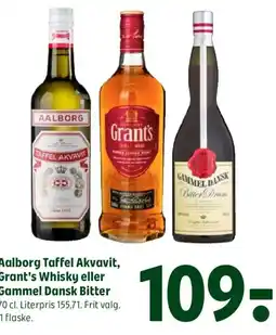 Coop 365 Aalborg Taffel Akvavit, Grant's Whisky eller Gammel Dansk Bitter tilbud
