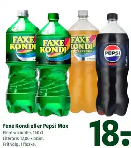 Coop 365 Faxe Kondi eller Pepsi Max tilbud