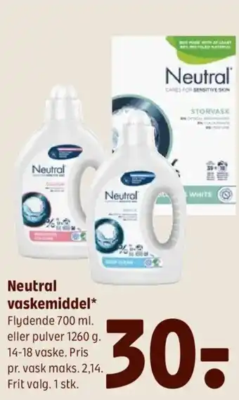 Coop 365 Neutral vaskemiddel tilbud