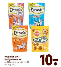 Coop 365 Dreamies eller Pedigree snacks tilbud