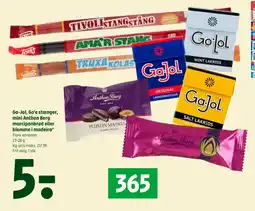 Coop 365 Ga-Jol, Go'e stænger, mini Anthon Berg marcipanbrød eller blomme i madeira tilbud