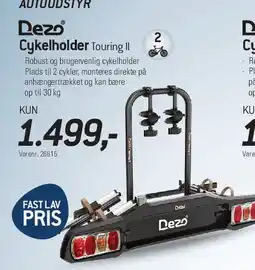 Thansen Dezo Cykelholder Touring II (2 cykler) tilbud