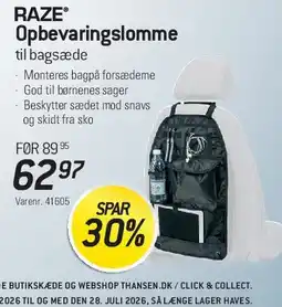 Thansen Opbevaringslomme til bagsæde tilbud
