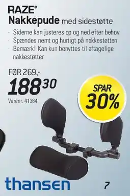Thansen Nakkepude med sidestøtte tilbud