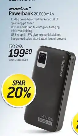 Thansen Powerbank 20.000 mAh tilbud