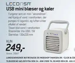 Thansen LECONSA Mini ventilator (genopladelig) tilbud