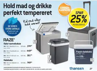 Thansen RAZE Køle-/varmebokse tilbud