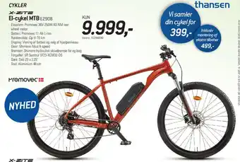 Thansen X-ZITE El-cykel MTB E2908 tilbud