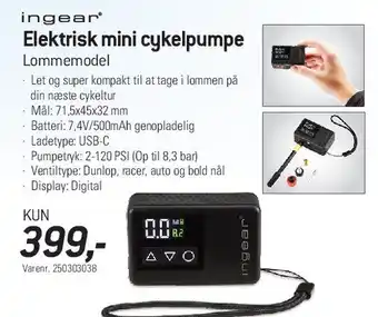 Thansen Elektrisk mini cykelpumpe tilbud
