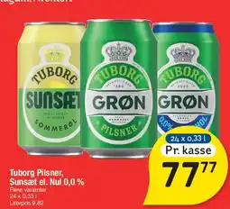 Fakta Tyskland Tuborg (24 x 0,33 l) - Pilsner / Sunset / Nul tilbud