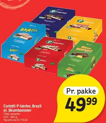 Fakta Tyskland Carletti P-tærter / Brazil / Skumbananer tilbud
