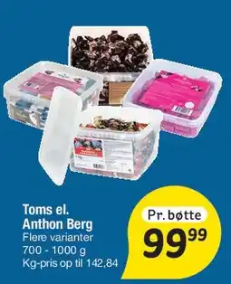 Fakta Tyskland Toms / Anthon Berg (bøtte) tilbud