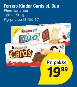Fakta Tyskland Ferrero Kinder Cards / Duo tilbud