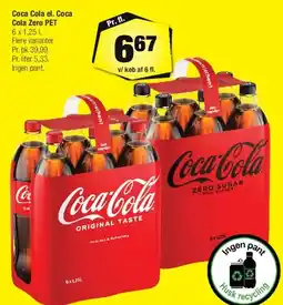 Calle Coca Cola / Coca Cola Zero PET 6 x 1,25 l tilbud