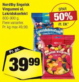 Calle Nordthy Engelsk Vingummi tilbud