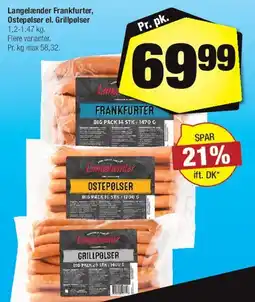 Calle Langelænder Frankfurter / Ostepølser / Grillpølser tilbud