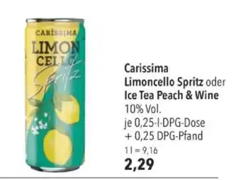 Citti Carissima Limoncello Spritz oder Ice Tea Peach & Wine tilbud