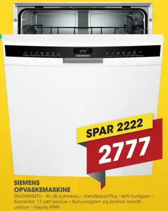 Siemens Opvaskemaskine SN43HW54TS