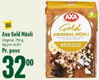 Min Købmand Axa Gold Müsli 750 g tilbud