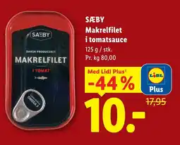 Lidl Sæby Makrelfilet i tomatsauce tilbud