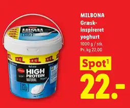 Lidl Milbona Græsk- inspireret yoghurt tilbud