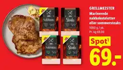 Lidl Grillmeister Marinerede nakkekoteletter eller sommersteaks tilbud