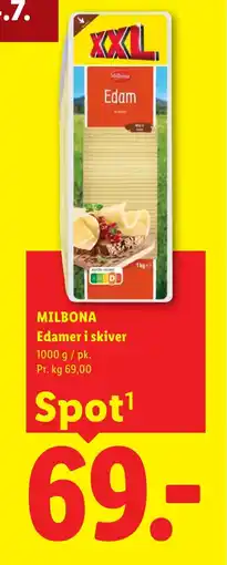 Lidl Milbona Edamer i skiver tilbud