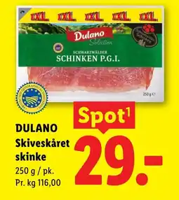 Lidl Dulano Skiveskåret skinke tilbud