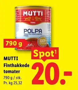 Lidl Mutti Finthakkede tomater tilbud