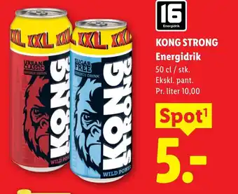 Lidl Kong strong Energidrik tilbud