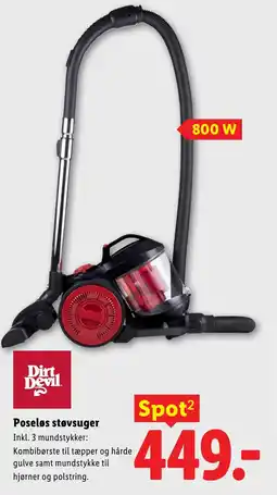 Lidl Dirt Devil Poseløs støvsuger tilbud