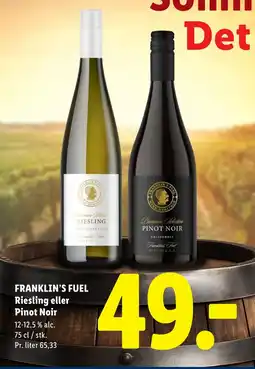 Lidl Franklin's fuel Riesling eller Pinot Noir tilbud