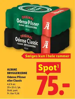Lidl Albani bryggerierne Odense Pilsner eller Classic tilbud