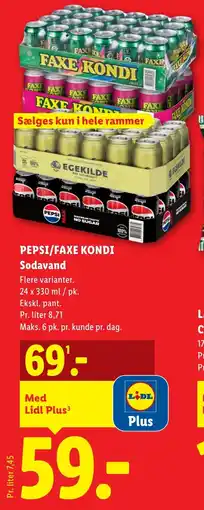Lidl Pepsi/faxe kondi Sodavand tilbud