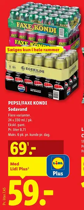 Pepsi/faxe kondi Sodavand
