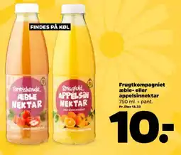 Netto Frugtkompagniet æble- eller appelsinnektar tilbud